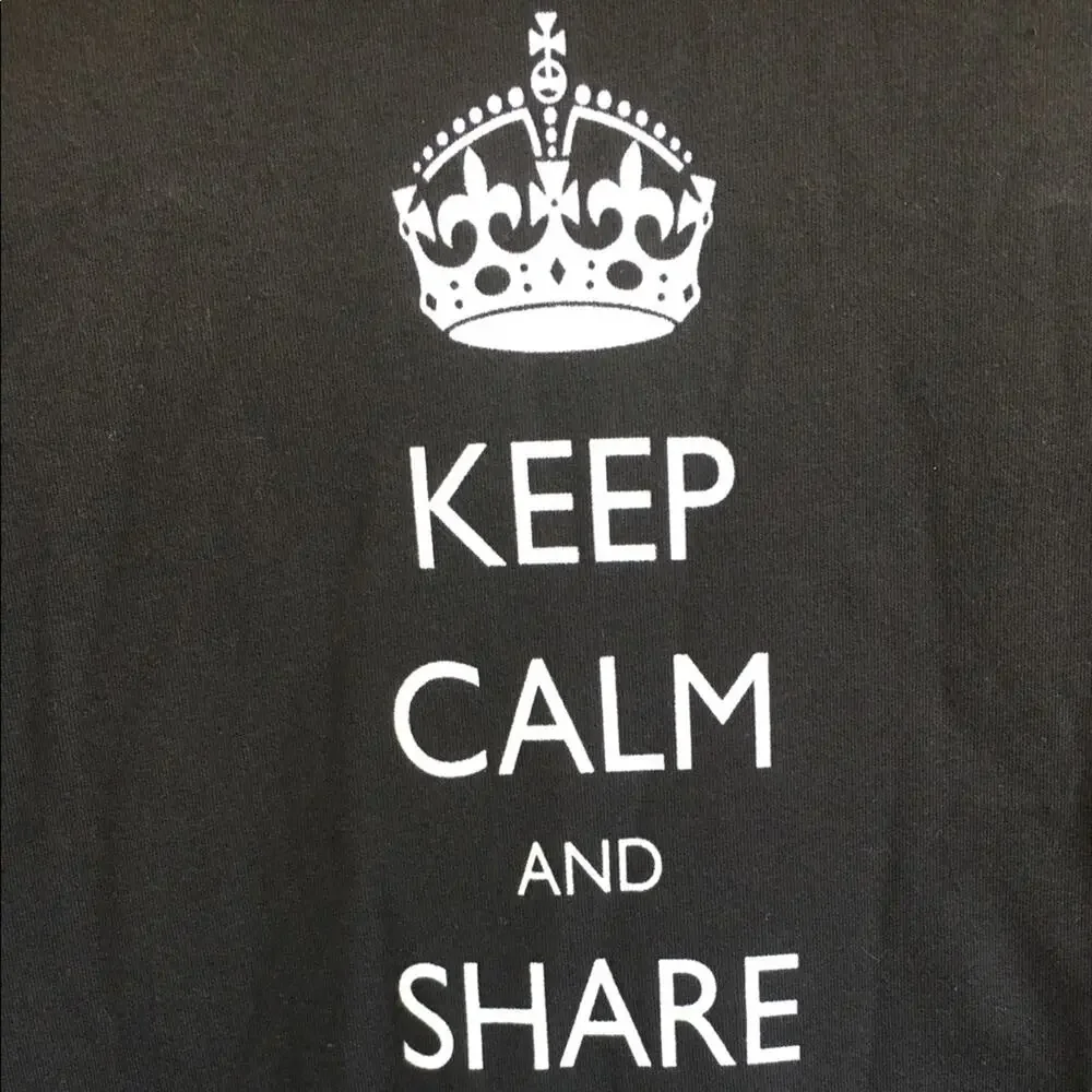 Bella Keep Calm and Share your Closet Funny Reseller Shirt Medium